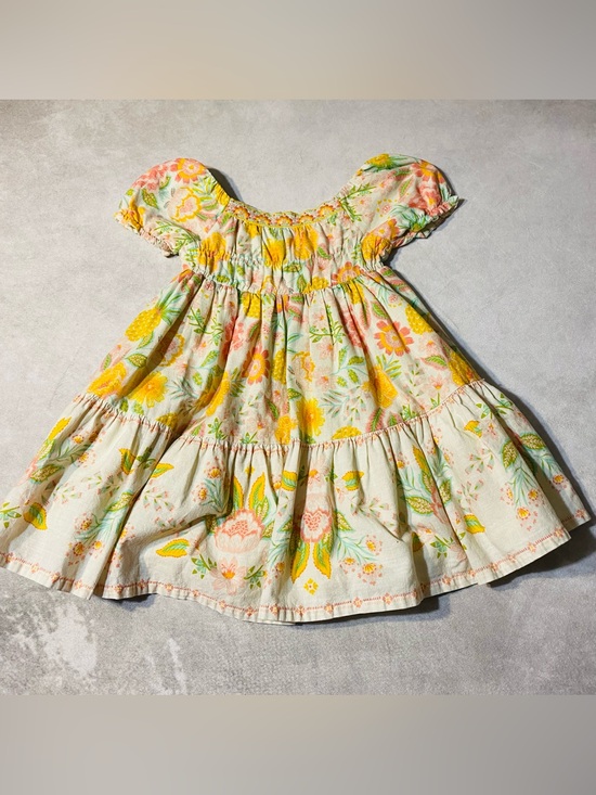 Rachel Zoe Other - Rachel Zoe Girls Sz 5 Floral Puff Sleeve Dress Multicolor Cotton Ruffle *flaw*